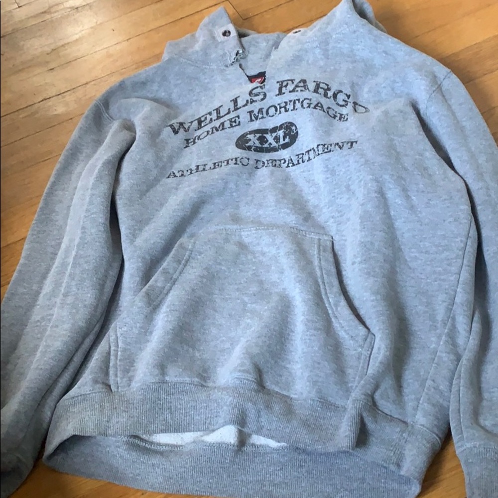Gray wells fargo hoodie.